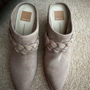 Dolce Vita Women's Taupe Suede Braided Mules